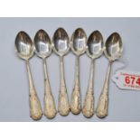 Six Late 20th Century Russian ( Soviet Union) 916 H/M Teaspoons with Floral Detail. Gross Weight 150