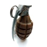 INERT WW2 US Pineapple Grenade with sprung INERT metal dummy Fuze. Nice markings on body. A small
