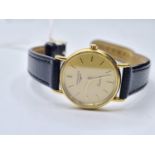 Ladies 18ct gold longines classic watch with leather strap. fwo.