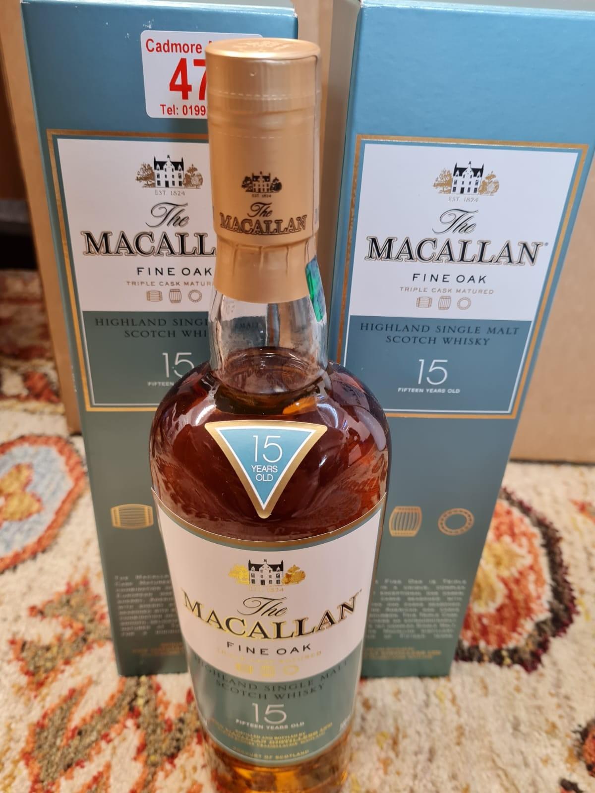 Two Boxed Bottles of ?The Macallan? Fine Oak Triple Cask Matured Single Malt Whisky. Over 15 Years