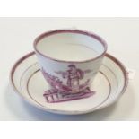 Lustre cup & saucer (1800-1815) with ridgeway type handle