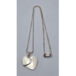 Double Heart Silver Necklace 9.2g