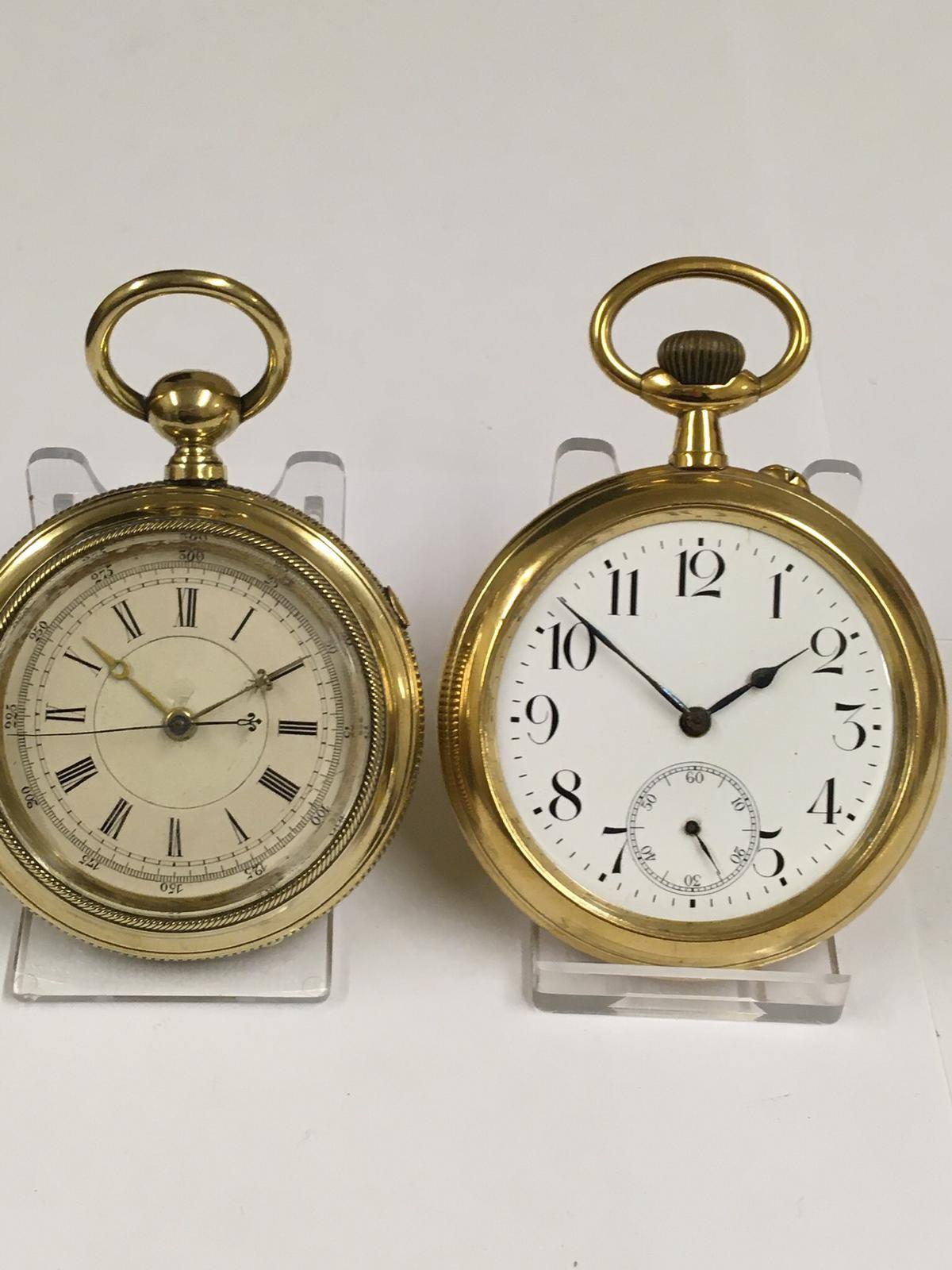 Antique Goliath pocket watch and very large antique Chronograph pocket watch (2) - Image 10 of 11