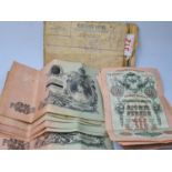 5x10 Pybjien ( Later Rubles) Notes dated 1918 and 7x25 Pybjien Notes in Original Registered Letter