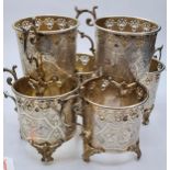 Six Turkish H/M Silver Toddy Cup surrounds each piece clearly marked with Tughra. Height 90mm,