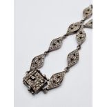Vintage Silver and Diamond Bracelet 11.6g 17cm