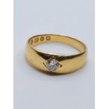 18CT Y/G DIAMOND SET RING 4.5G 0.15CT APPROX, SIZE Q