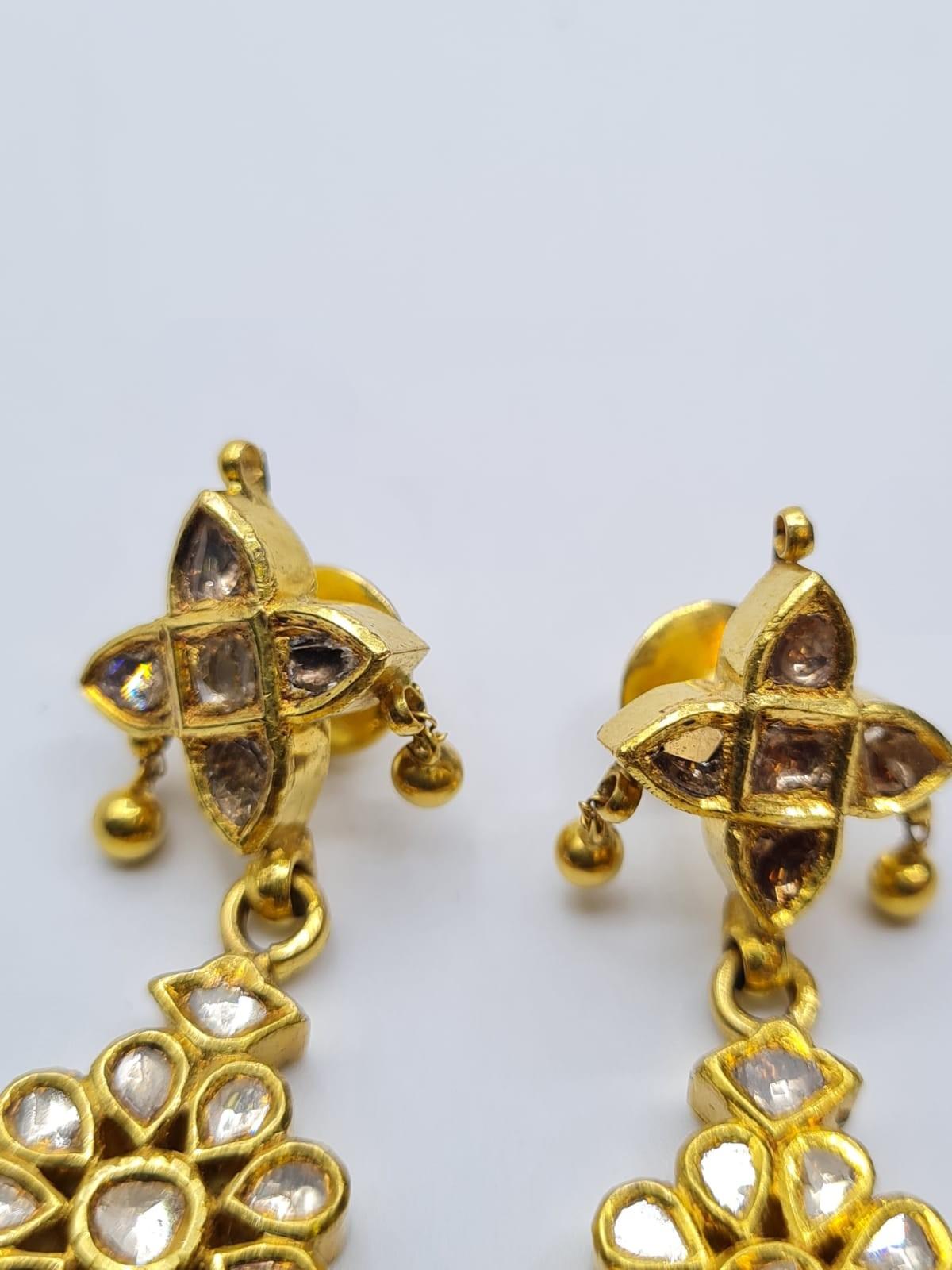 22ct gold and diamond drop earrings over 5ct diamonds, weight 23.5g - Image 5 of 5