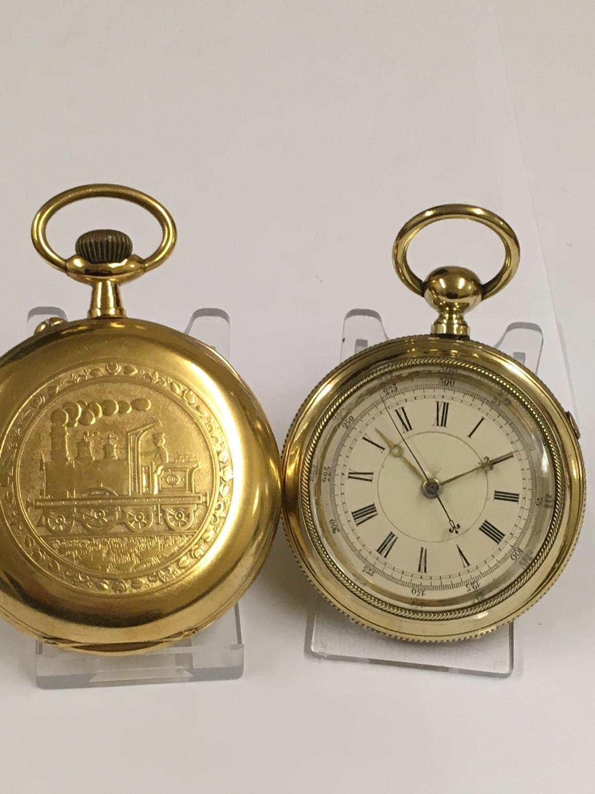 Antique Goliath pocket watch and very large antique Chronograph pocket watch (2) - Image 3 of 11