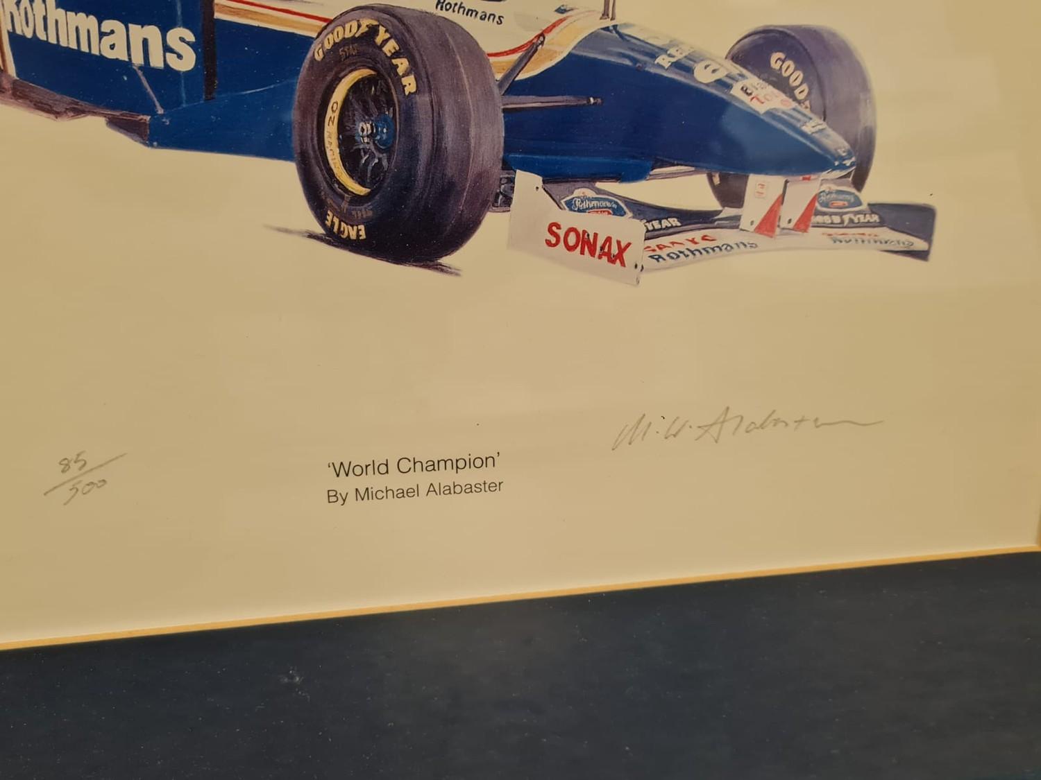 Framed limited edition 85/500 Damon Hill World Champion racing print (57x50cm) - Image 3 of 4