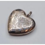 Thomas Sabo Silver Heart Locket/Pendant. Flora & Fauna Design. Having a Small Diamond Set in the