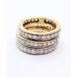 Set of 3 Full Eternity Rings in 9ct Gold 6.2g Size L/M