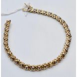 9ct Gold Tennis Bracelet with 1ct Diamonds, 13.7g, 18cms.