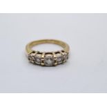 9CT Y/G DIA 5 STONE RING 4.3G 0.30CT APPROX, SIZE P 1/2
