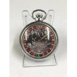 Vintage spinning roulette pocket watch (gaming watch)