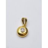 18CT Y/G DIA SET PENDANT 2G