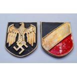 'DAK Afrika Korps' WW2 German Africa Corps Tropical Helmet Badges.