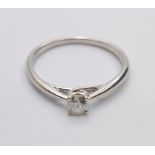Solitaire Diamond Ring in 9ct White Gold with a 20ct Diamond 2.1g Size S
