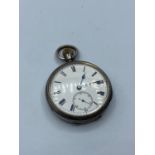 Antique silver open faced pocket watch, blank cartouche. Clear hallmark for H. Cooper & Co