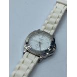 Cotton traders wristwatch with white rubber sports strap. Full working order, quartz movement