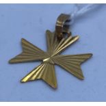 1 Maltese Cross 9ct Gold, 0.58g.