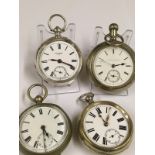 Antique vintage silver pocket watch & 3 others (4)