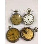 4x pocket watches , x2 GSTP ( ticking ) x2 others including alarm pocket watch