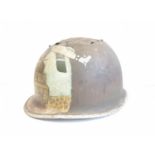 WW2 Normandy Battlefield found Relic US M1 Helmet with post war memorial painting