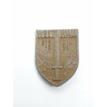 WW2 German West Wall Badge worn on the side of caps of the 215th Infantry Division who serve there.