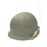 WW2 US M1 McCord helmet with a 1944 serial number & WW2 Westinghouse liner. V.G.C May have been re-