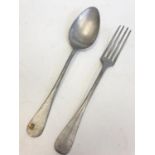 WW2 DAF Deutsche Arbeits front (labour front) factory canteen fork & spoon