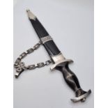 1936 chained SS Leaders Dagger & Chain. "Meine Ehre heibt Treue" is engraved on the blade, the