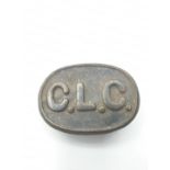 WW1 Chinese labour corps cap badge. The "Coolies" of the C.L.C were responsible for burying the