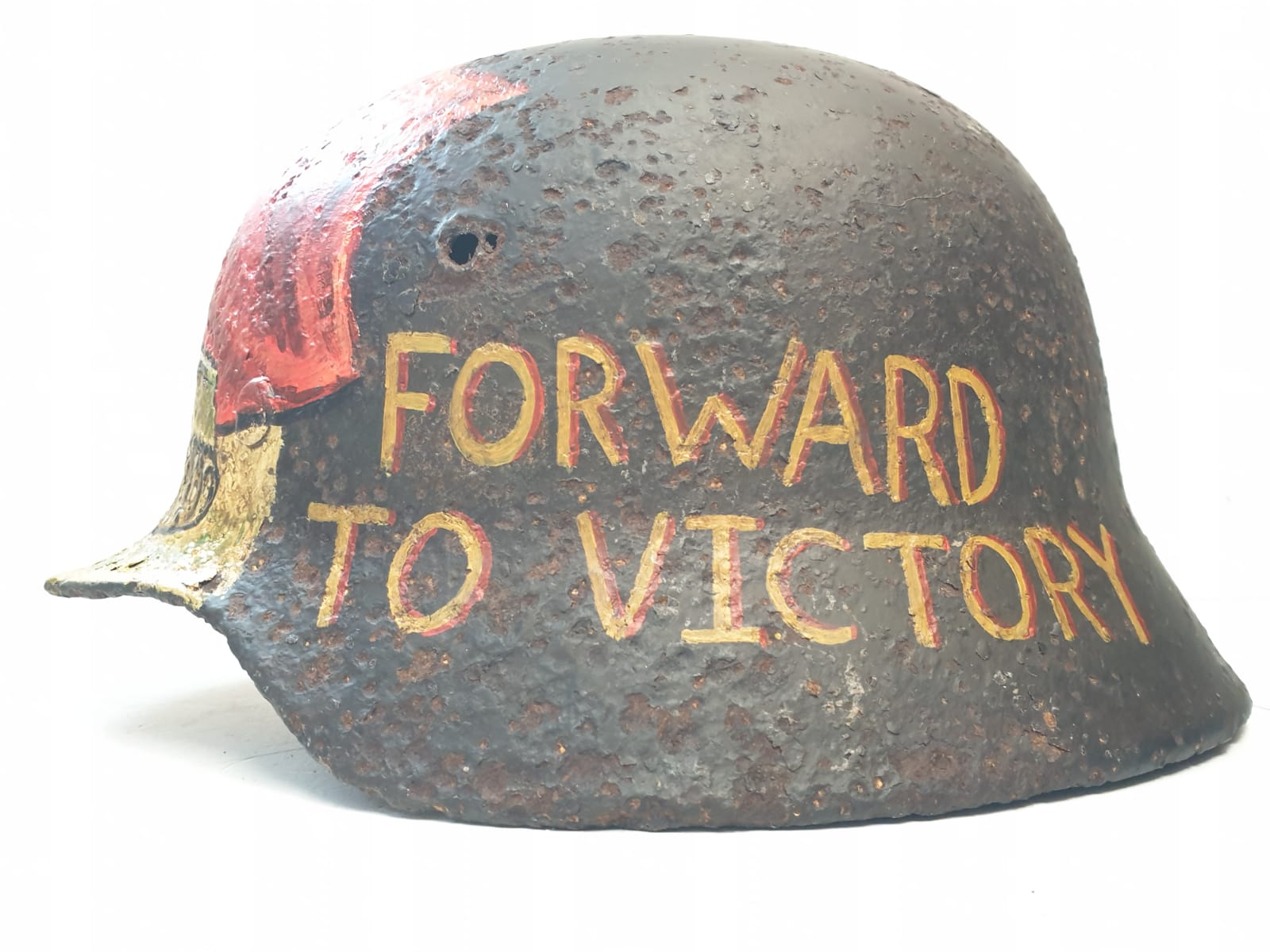 WW2 Eastern Front Relic German M40 Helmet with post War memorial painting