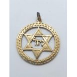 Antique 9ct gold star of David pendant, weight 2.6g