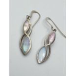 Sterling Silver with Mother Of Pearl set drop earrings