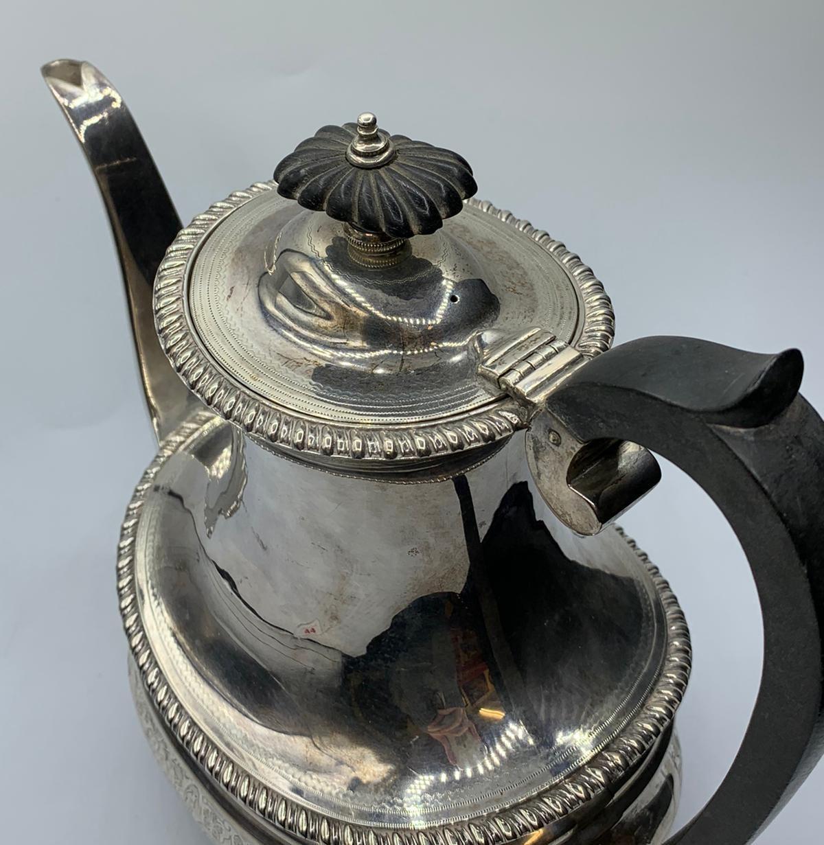 A Regency style silver tea pot with a London 1904 Hallmark good overall condition, weight 704g and - Image 4 of 7