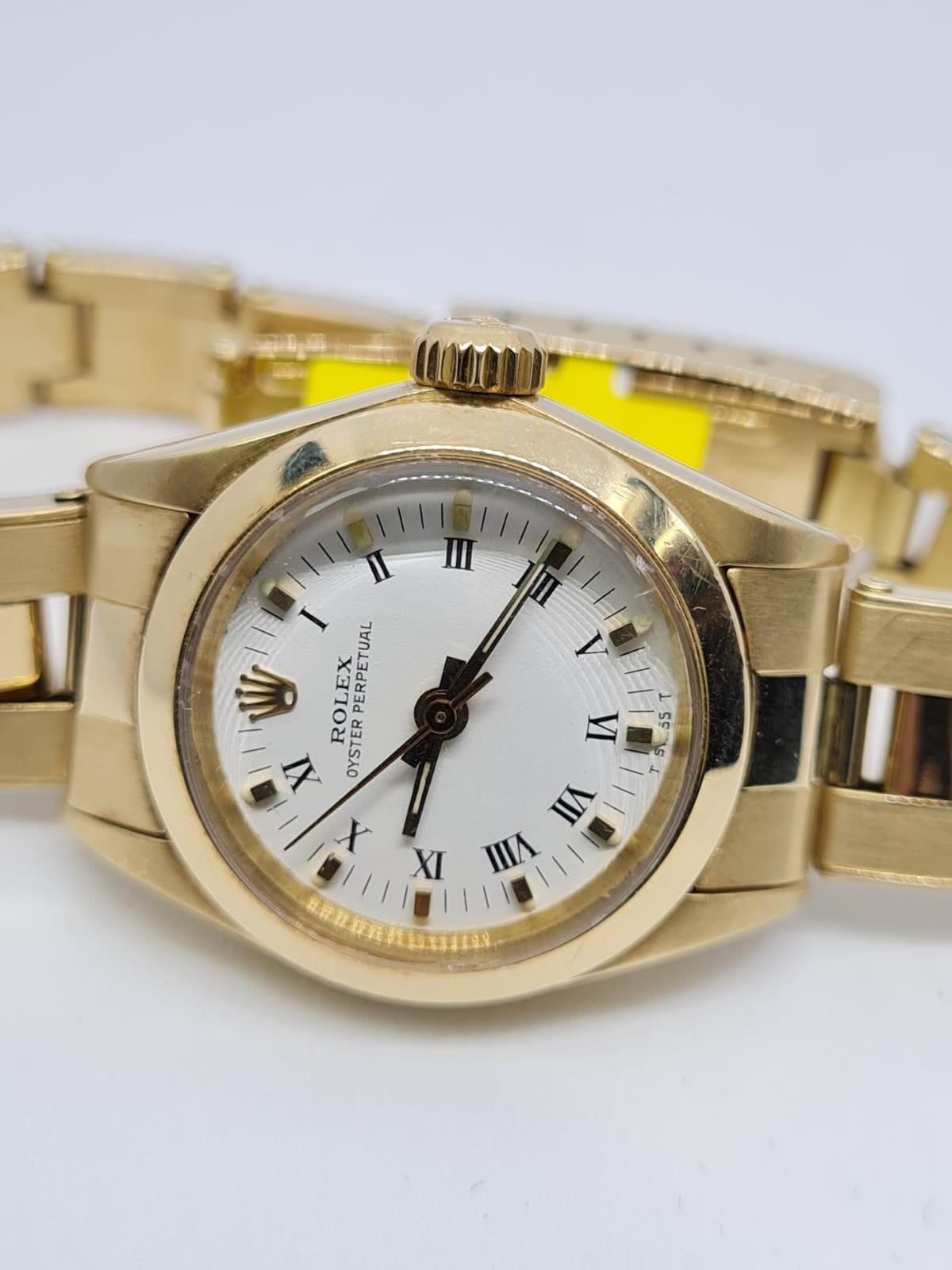 Rolex 14ct All Gold Ladies Watch Factory Dial White. 1980 Model. 26mm diameter. Come with box, no - Image 3 of 4