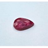 10.10ct Teardrop shaped natural ruby gemstone