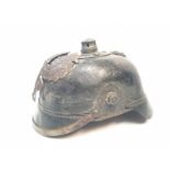 WW1 Imperial German 1915 pickelhaube (missing the detachable spike) found in a cellar near Bapume,