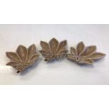 3 Wade Leaf Shaped Ash Trays