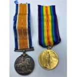 2 x 1914 - 1918 WWI Service MEDALS awarded to Gunner HJ Waller Royal Artillery.