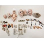 Various Porcelain Dolls Heads, Limbs and Eyes Etc (Ideal for Maker, Restorers).