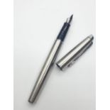 Vintage Waterman FOUNTAIN PEN in brushed steel. Clear marking for Waterman France on case and