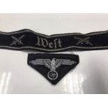 German military hat ribbon and a patch