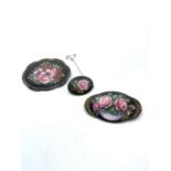 3x Victorian enamel brooches , 48g