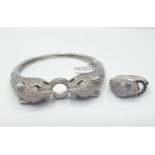 A KABBALAH KING designer panther pave bracelet (RRP: $495) and matching ring (RRP: $99), unused,