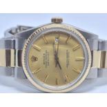 Gents Rolex Date Just Oyster Perpetual watch with Gold Face 36mm, no box/papers in working order and