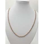 9ct rose gold belcher necklace, weight 15.3g and 50cm long approx