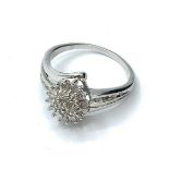 925 Sterling Silver Crystal Cluster Ring, Size P